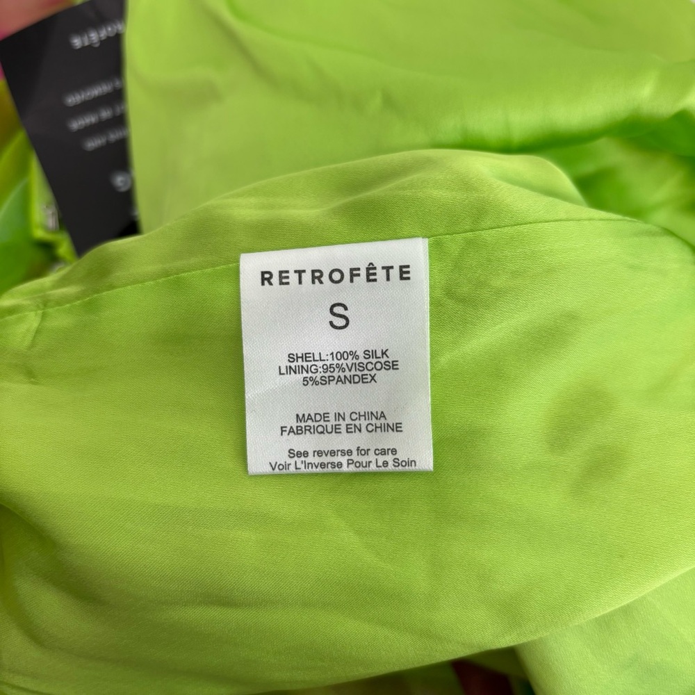 Retrofete Marisol Strapless Dress in Lime Anthurium Size S - Picture 9 of 13
